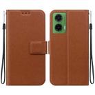 For Motorola Moto G35 Ultra-thin Voltage Magnetic Buckle Leather Phone Case(Brown) - 1