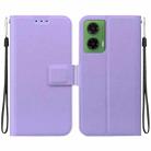 For Motorola Moto G35 Ultra-thin Voltage Magnetic Buckle Leather Phone Case(Purple) - 1