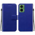 For Motorola Moto G35 Ultra-thin Voltage Magnetic Buckle Leather Phone Case(Blue) - 1