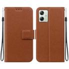 For Motorola Moto G54 Ultra-thin Voltage Magnetic Buckle Leather Phone Case(Brown) - 1