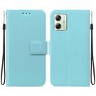 For Motorola Moto G54 Ultra-thin Voltage Magnetic Buckle Leather Phone Case(Green) - 1