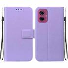 For Motorola Moto G55 Ultra-thin Voltage Magnetic Buckle Leather Phone Case(Purple) - 1