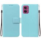 For Motorola Moto G55 Ultra-thin Voltage Magnetic Buckle Leather Phone Case(Green) - 1