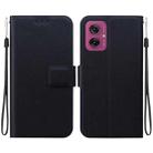 For Motorola Moto G55 Ultra-thin Voltage Magnetic Buckle Leather Phone Case(Black) - 1