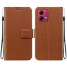 For Motorola Moto G84 Ultra-thin Voltage Magnetic Buckle Leather Phone Case(Brown) - 1