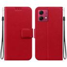 For Motorola Moto G84 Ultra-thin Voltage Magnetic Buckle Leather Phone Case(Red) - 1