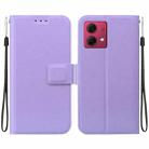 For Motorola Moto G84 Ultra-thin Voltage Magnetic Buckle Leather Phone Case(Purple) - 1