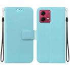 For Motorola Moto G84 Ultra-thin Voltage Magnetic Buckle Leather Phone Case(Green) - 1