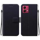 For Motorola Moto G84 Ultra-thin Voltage Magnetic Buckle Leather Phone Case(Black) - 1
