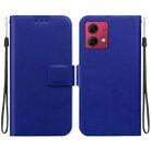 For Motorola Moto G84 Ultra-thin Voltage Magnetic Buckle Leather Phone Case(Blue) - 1