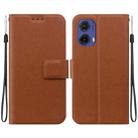 For Motorola Moto G85 Ultra-thin Voltage Magnetic Buckle Leather Phone Case(Brown) - 1