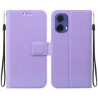 For Motorola Moto G85 Ultra-thin Voltage Magnetic Buckle Leather Phone Case(Purple) - 1