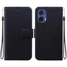 For Motorola Moto G85 Ultra-thin Voltage Magnetic Buckle Leather Phone Case(Black) - 1