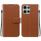 For Motorola Moto G75 5G Ultra-thin Voltage Magnetic Buckle Leather Phone Case(Brown) - 1