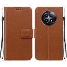 For Realme 12 5G Ultra-thin Voltage Magnetic Buckle Leather Phone Case(Brown) - 1