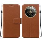 For Realme 12 Pro+ Ultra-thin Voltage Magnetic Buckle Leather Phone Case(Brown) - 1