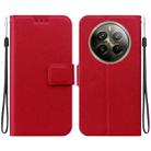 For Realme 12 Pro+ Ultra-thin Voltage Magnetic Buckle Leather Phone Case(Red) - 1