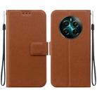 For Realme 12+ Ultra-thin Voltage Magnetic Buckle Leather Phone Case(Brown) - 1