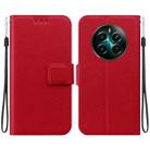 For Realme 12+ Ultra-thin Voltage Magnetic Buckle Leather Phone Case(Red) - 1