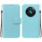 For Realme 12+ Ultra-thin Voltage Magnetic Buckle Leather Phone Case(Green) - 1