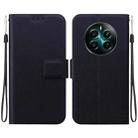 For Realme 12+ Ultra-thin Voltage Magnetic Buckle Leather Phone Case(Black) - 1