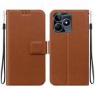 For Realme C53 / C53 India / Narzo N53 Ultra-thin Voltage Magnetic Buckle Leather Phone Case(Brown) - 1