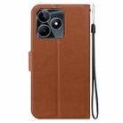 For Realme C53 / C53 India / Narzo N53 Ultra-thin Voltage Magnetic Buckle Leather Phone Case(Brown) - 3