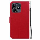 For Realme C53 / C53 India / Narzo N53 Ultra-thin Voltage Magnetic Buckle Leather Phone Case(Red) - 3