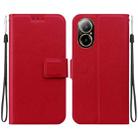 For Realme C67 4G Global Ultra-thin Voltage Magnetic Buckle Leather Phone Case(Red) - 1