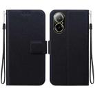 For Realme C67 4G Global Ultra-thin Voltage Magnetic Buckle Leather Phone Case(Black) - 1