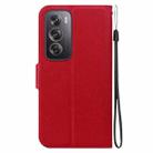 For OPPO Reno12 Pro 5G Global Ultra-thin Voltage Magnetic Buckle Leather Phone Case(Red) - 3