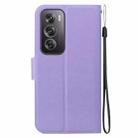For OPPO Reno12 Pro 5G Global Ultra-thin Voltage Magnetic Buckle Leather Phone Case(Purple) - 3