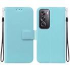 For OPPO Reno12 Pro 5G Global Ultra-thin Voltage Magnetic Buckle Leather Phone Case(Green) - 1