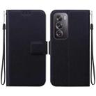 For OPPO Reno12 Pro 5G Global Ultra-thin Voltage Magnetic Buckle Leather Phone Case(Black) - 1