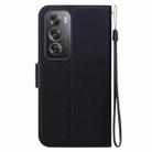 For OPPO Reno12 Pro 5G Global Ultra-thin Voltage Magnetic Buckle Leather Phone Case(Black) - 3