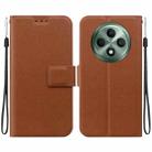 For OPPO Reno12 F 5G Ultra-thin Voltage Magnetic Buckle Leather Phone Case(Brown) - 1