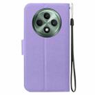 For OPPO Reno12 F 5G Ultra-thin Voltage Magnetic Buckle Leather Phone Case(Purple) - 3