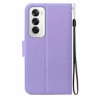 For OPPO Reno12 5G Global Ultra-thin Voltage Magnetic Buckle Leather Phone Case(Purple) - 3