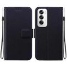 For OPPO Reno12 5G Global Ultra-thin Voltage Magnetic Buckle Leather Phone Case(Black) - 1