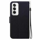 For OPPO Reno12 5G Global Ultra-thin Voltage Magnetic Buckle Leather Phone Case(Black) - 3