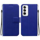 For OPPO Reno12 5G Global Ultra-thin Voltage Magnetic Buckle Leather Phone Case(Blue) - 1