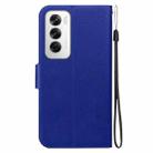 For OPPO Reno12 5G Global Ultra-thin Voltage Magnetic Buckle Leather Phone Case(Blue) - 3