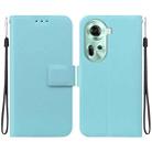 For OPPO Reno11 Global Ultra-thin Voltage Magnetic Buckle Leather Phone Case(Green) - 1