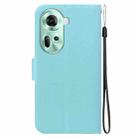For OPPO Reno11 Global Ultra-thin Voltage Magnetic Buckle Leather Phone Case(Green) - 3