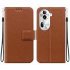 For OPPO Reno11 Pro 5G Global Ultra-thin Voltage Magnetic Buckle Leather Phone Case(Brown) - 1
