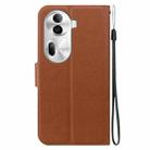 For OPPO Reno11 Pro 5G Global Ultra-thin Voltage Magnetic Buckle Leather Phone Case(Brown) - 3