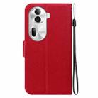 For OPPO Reno11 Pro 5G Global Ultra-thin Voltage Magnetic Buckle Leather Phone Case(Red) - 3