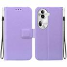 For OPPO Reno11 Pro 5G Global Ultra-thin Voltage Magnetic Buckle Leather Phone Case(Purple) - 1