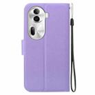 For OPPO Reno11 Pro 5G Global Ultra-thin Voltage Magnetic Buckle Leather Phone Case(Purple) - 3