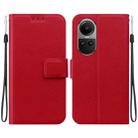 For OPPO Reno10 5G / Reno10 Pro 5G Global Ultra-thin Voltage Magnetic Buckle Leather Phone Case(Red) - 1